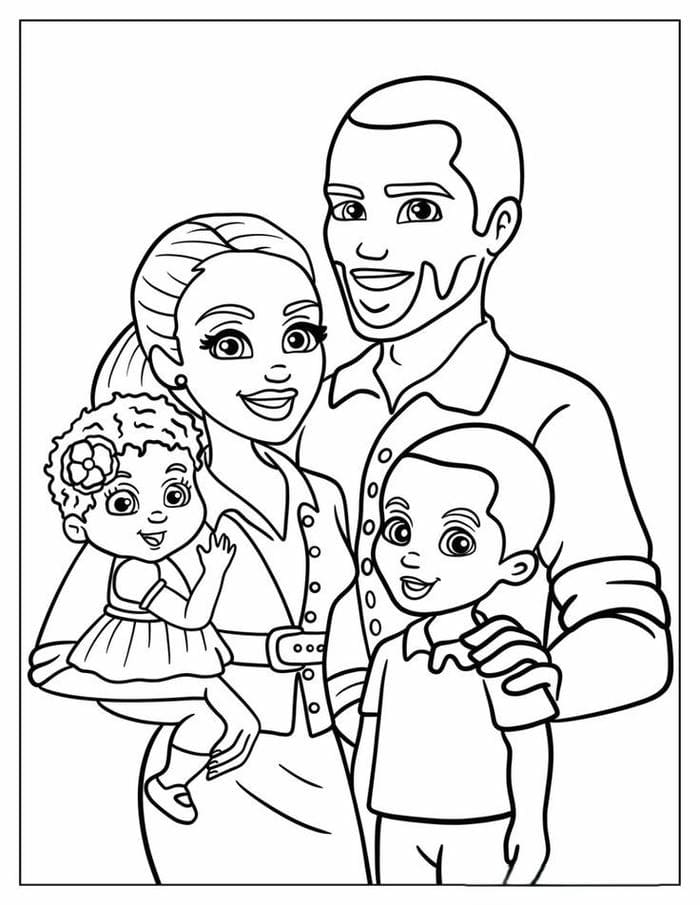 tranh-to-mau-hinh-gia-dinh-4-nguoi-don-gian-cho-be Tranh tô màu hình gia đình 4 người đơn giản cho bé