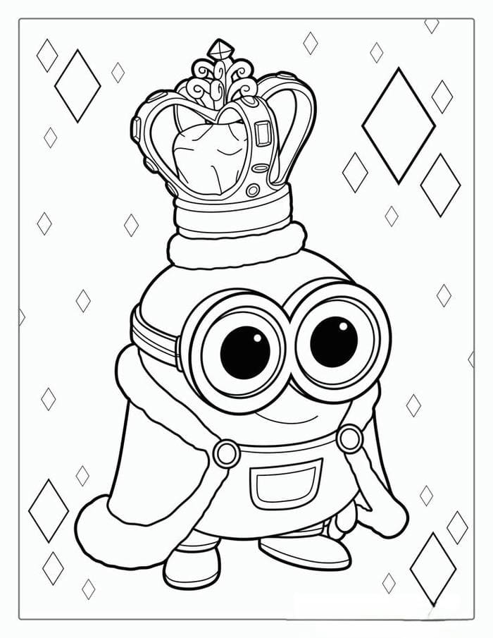 tranh-to-mau-hinh-minion-doi-vuong-mien Tranh tô màu hình Minion đội vương miện