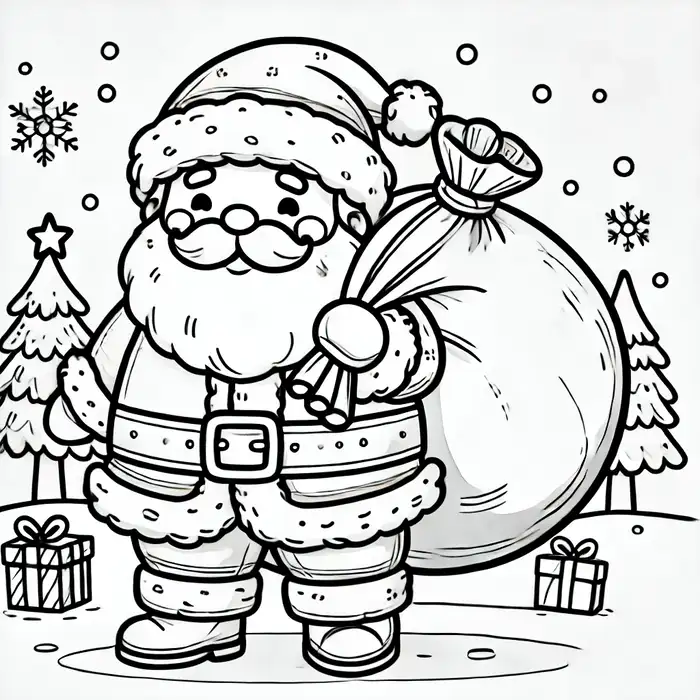 Tranh tô màu hình ông già noel