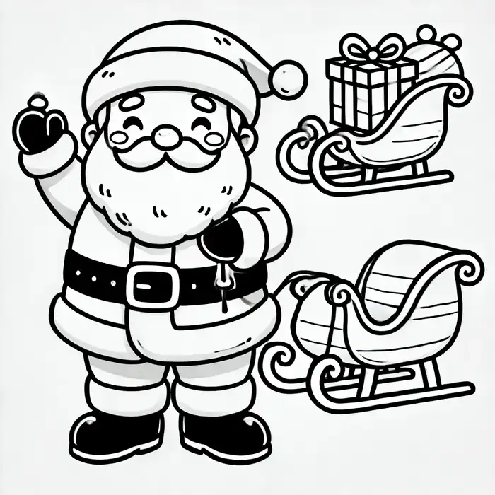 Tranh tô màu hình ông già noel siêu cute