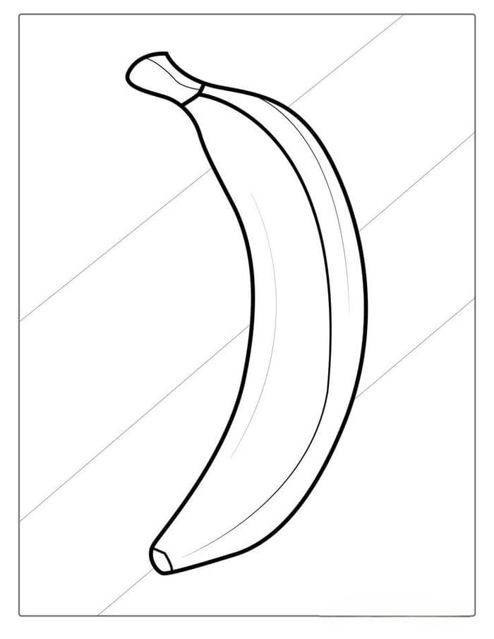 Tranh tô màu hình quả chuối đơn giản