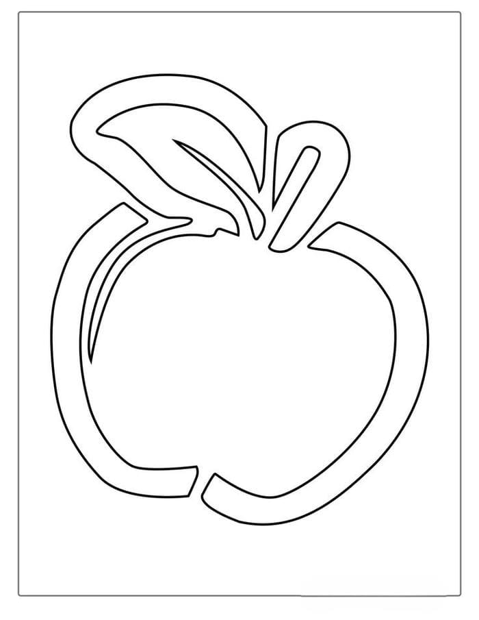 Tranh tô màu hình quả táo đơn giản