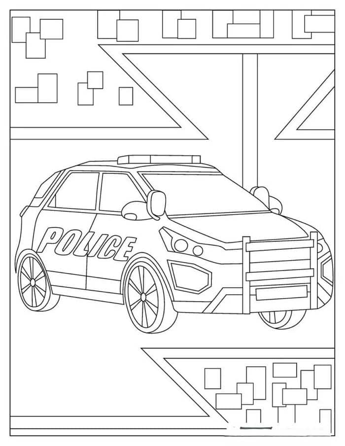 Tranh tô màu hình xe cảnh sát