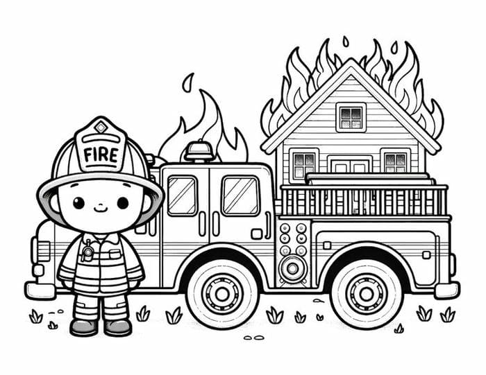 tranh-to-mau-hinh-xe-cuu-hoa-va-linh-cuu-hoa Tranh tô màu hình xe cứu hỏa và lính cứu hỏa
