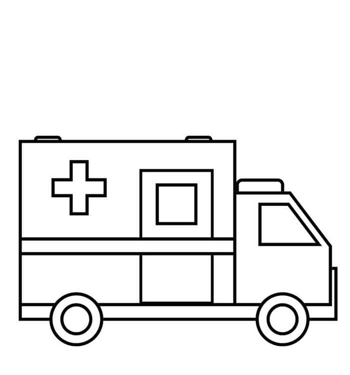 tranh to mau hinh xe cuu thuong don gian