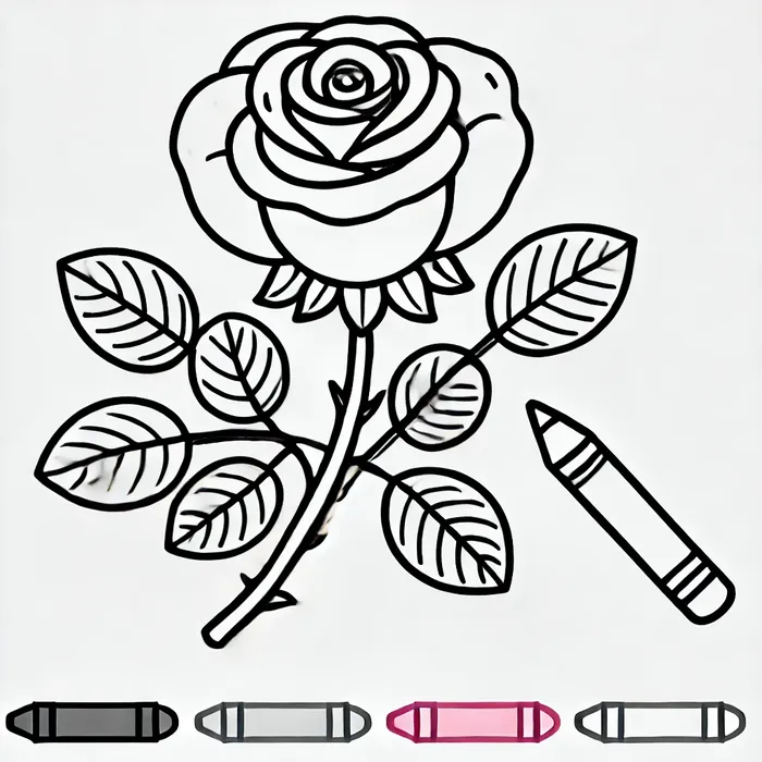 tranh-to-mau-hoa-hong-don-gian-cho-be-5-tuoi Tranh tô màu hoa hồng đơn giản cho bé 5 tuổi