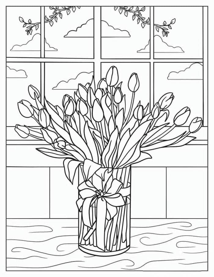 tranh-to-mau-hoa-tulip Tranh tô màu hoa tulip