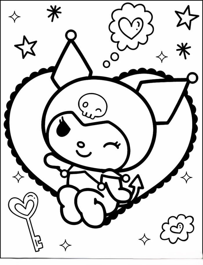 tranh to mau kuromi don gian cho be