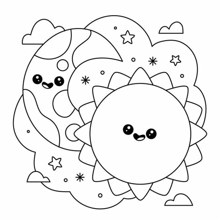 tranh-to-mau-mat-troi-va-mat-trang-cute-cho-be Tranh tô màu mặt trời và mặt trăng cute cho bé