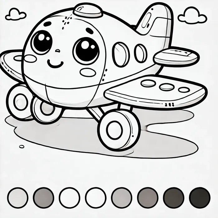 tranh to mau may bay don gian dang yeu cho be