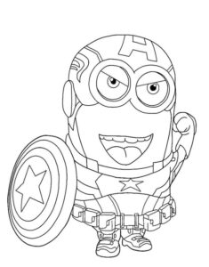 tranh to mau minion hoa trang captain america