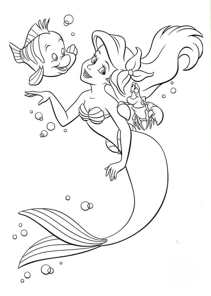 tranh-to-mau-nang-tien-ca-ariel-cho-be Tranh tô màu nàng tiên cá Ariel cho bé
