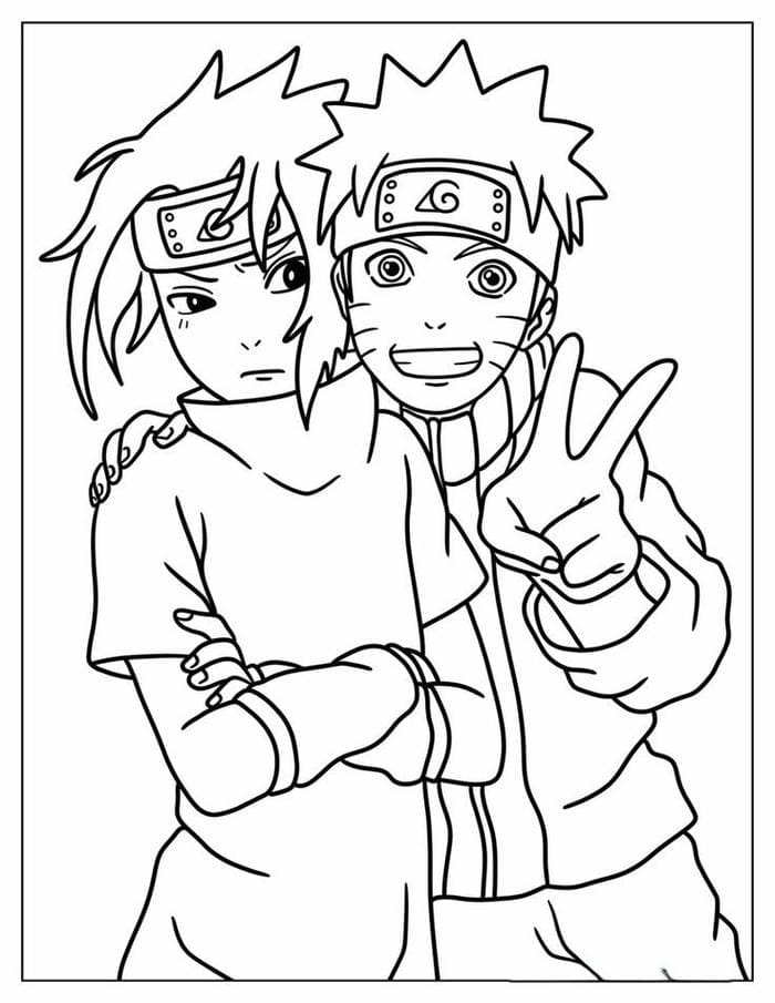 tranh-to-mau-naruto-va-sasuke-don-gian Tranh tô màu Naruto và Sasuke đơn giản