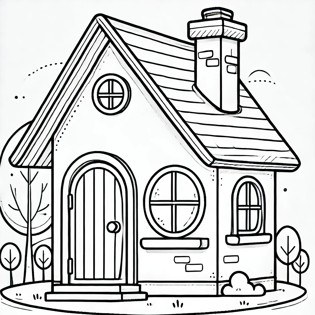 tranh-to-mau-ngoi-nha-don-gian-cho-be Tranh tô màu ngôi nhà đơn giản cho bé