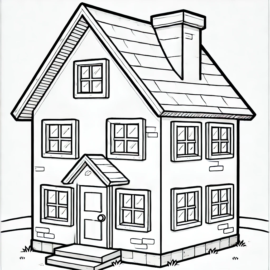 tranh-to-mau-nha-cao-tang-don-gian-cho-be Tranh tô màu nhà cao tầng đơn giản cho bé