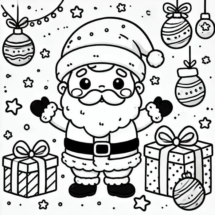 Tranh tô màu ông già noel đơn giản cho bé