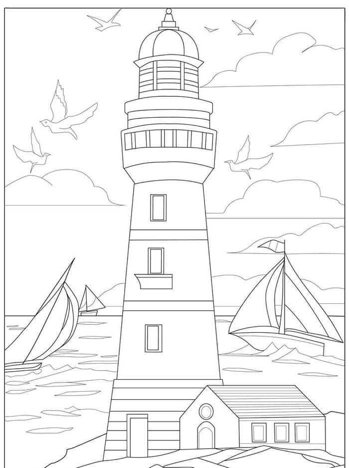 Tranh tô màu phong cảnh bãi biển