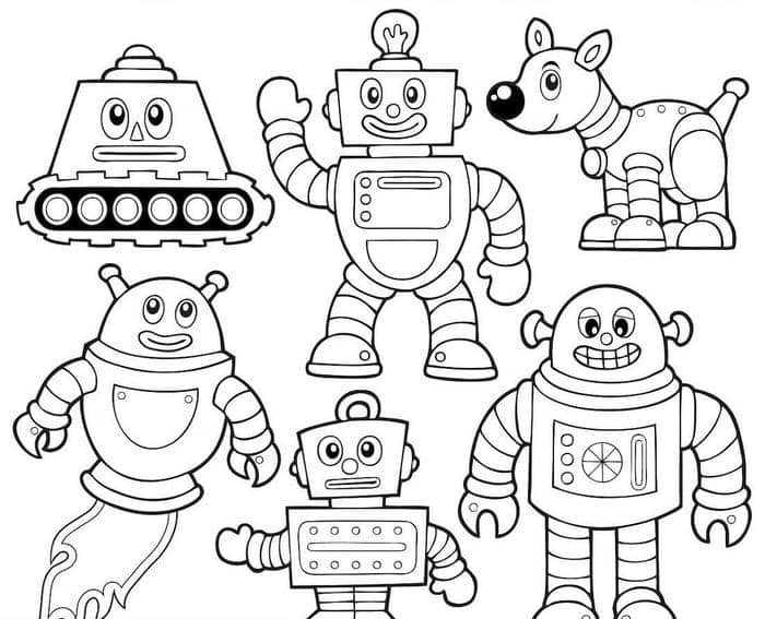 tranh tô màu rô bốt