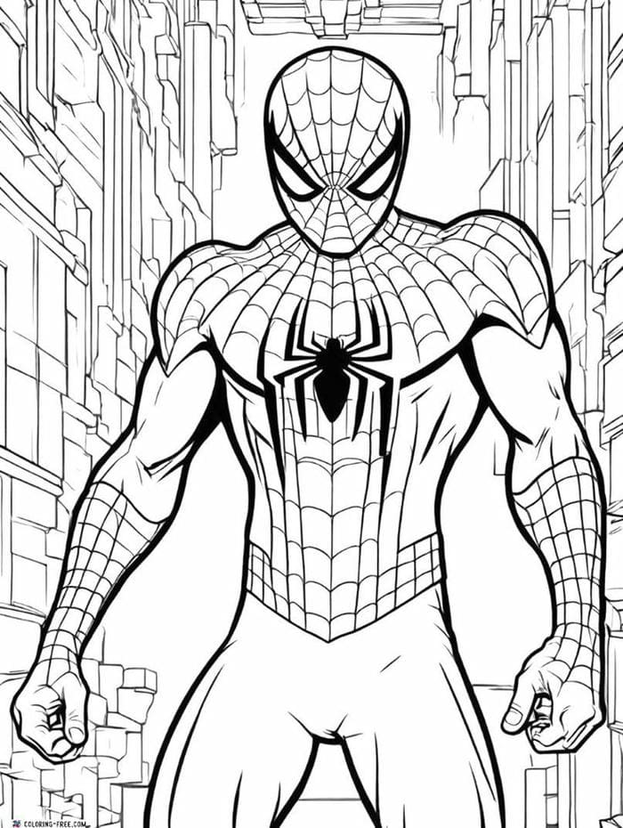 tranh-to-mau-spiderman-don-gian Tranh tô màu Spiderman đơn giản