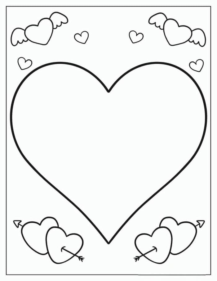 Tranh tô màu trái tim đơn giản cho bé