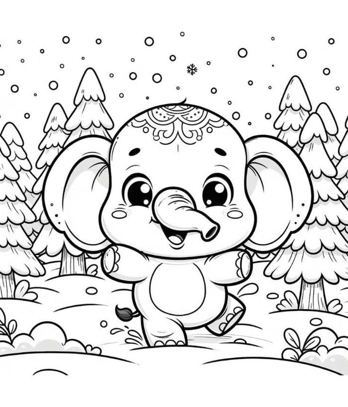 tranh-to-mau-voi-con-don-gian-cute Tranh tô màu voi con đơn giản, cute