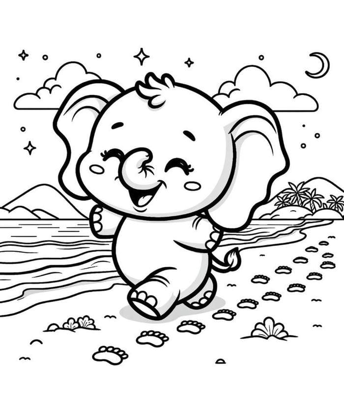 tranh-to-mau-voi-con-tuoi-cuoi-dang-yeu Tranh tô màu voi con tươi cười đáng yêu