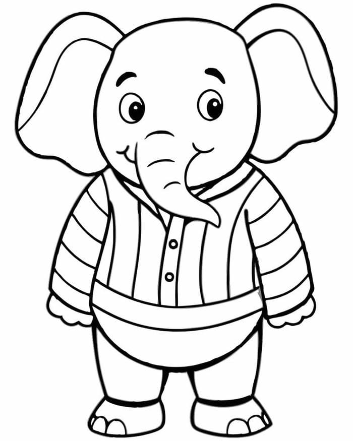 tranh-to-mau-voi-don-gian Tranh tô màu voi đơn giản