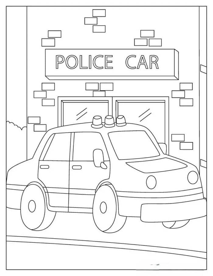 Tranh tô màu xe cảnh sát cho bé