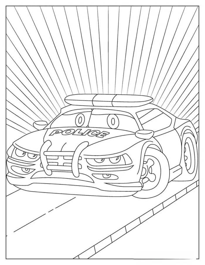 Tranh tô màu xe cảnh sát