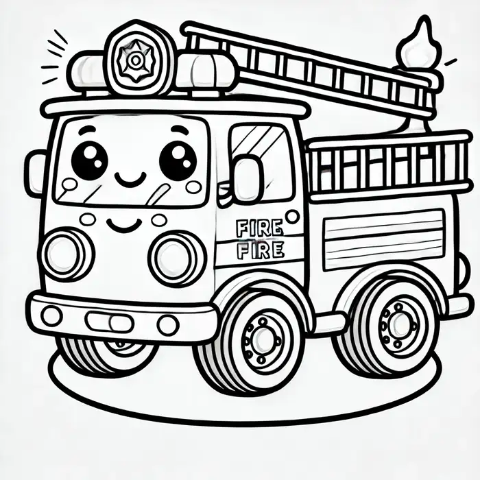 tranh to mau xe cuu hoa sieu cute cho be