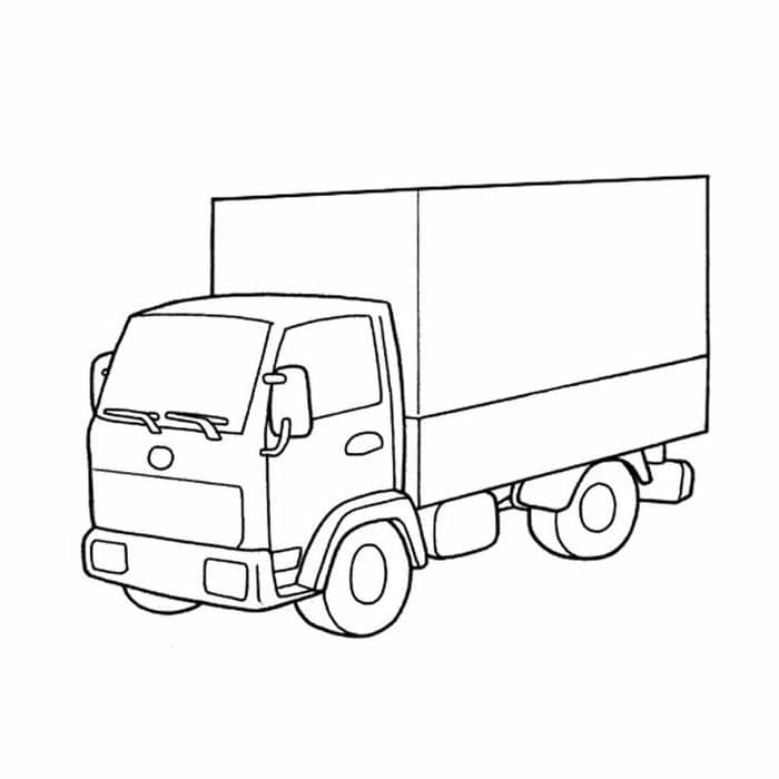 tranh to mau xe tai dep va cuc don gian cho be