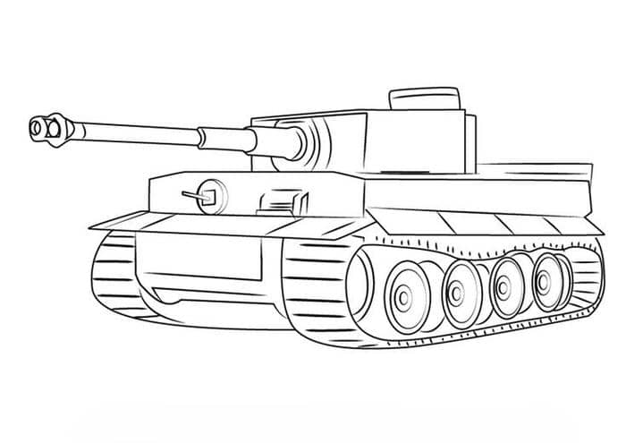 Tranh tô màu xe tăng chiến đấu đơn giản
