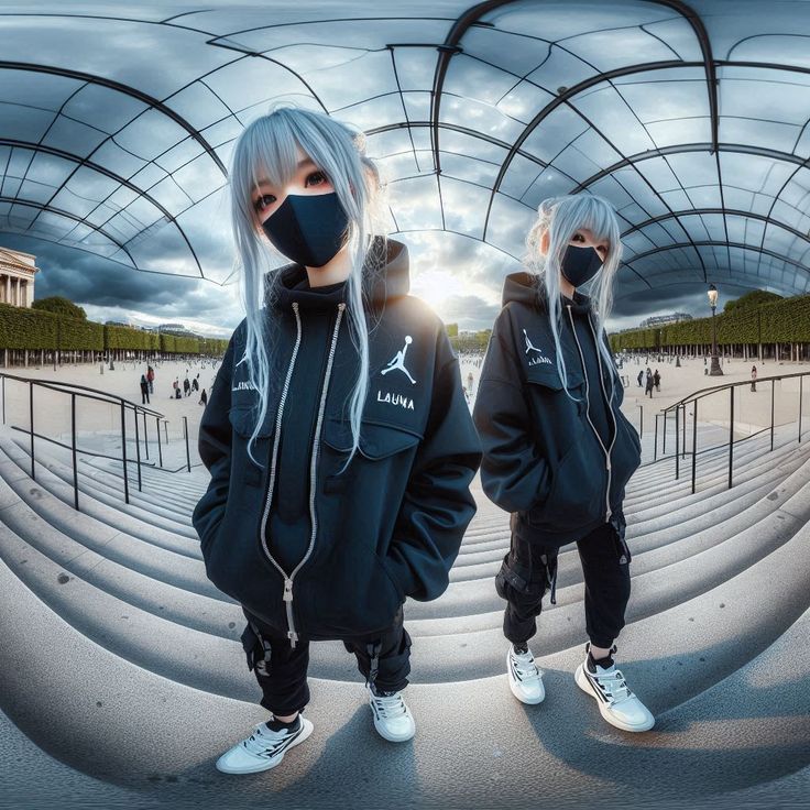 Anime nữ đeo khẩu trang đen 10