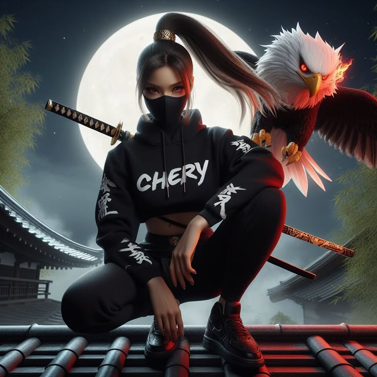 Anime nữ đeo khẩu trang đen 18