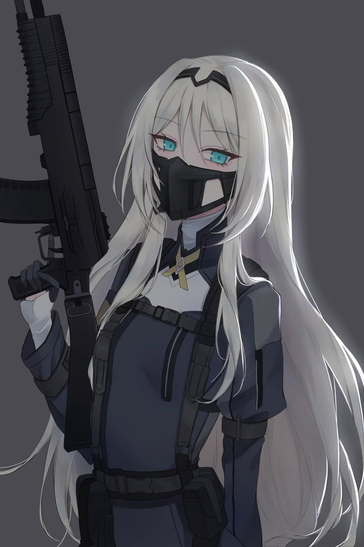 Anime nữ đeo khẩu trang đen 24