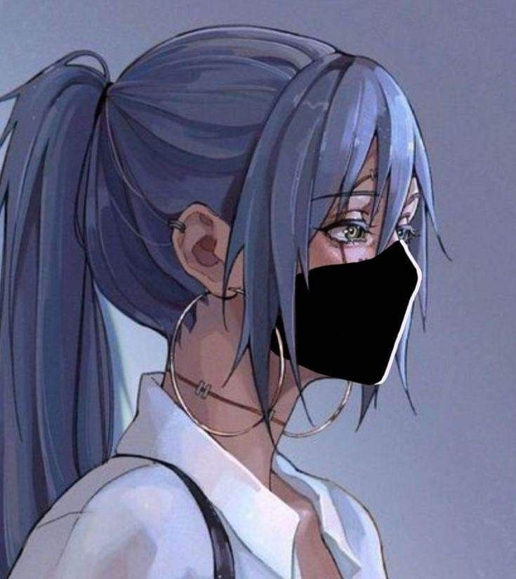 Anime nữ đeo khẩu trang đen 28