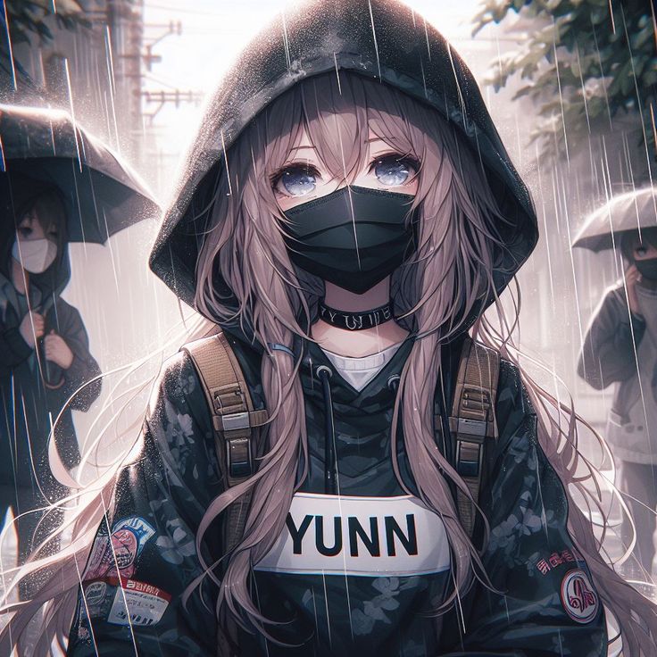 Anime nữ đeo khẩu trang đen 31