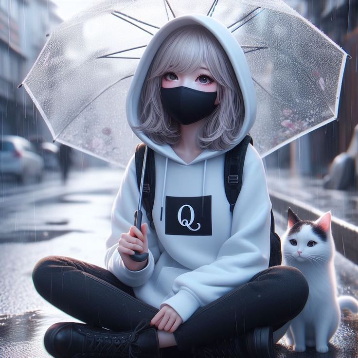 Anime nữ đeo khẩu trang đen 32