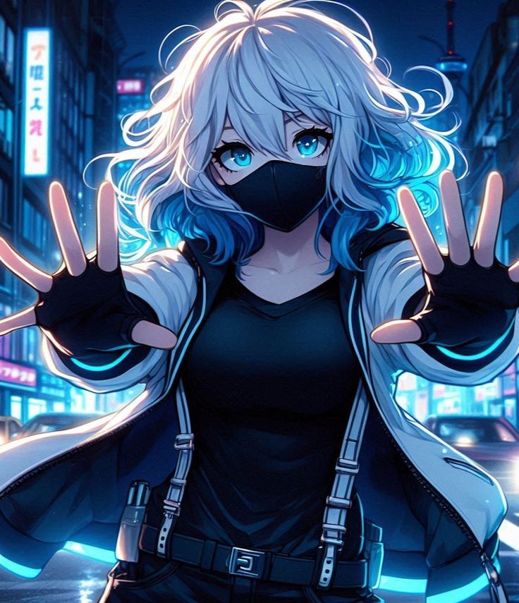 Anime nữ đeo khẩu trang đen 33