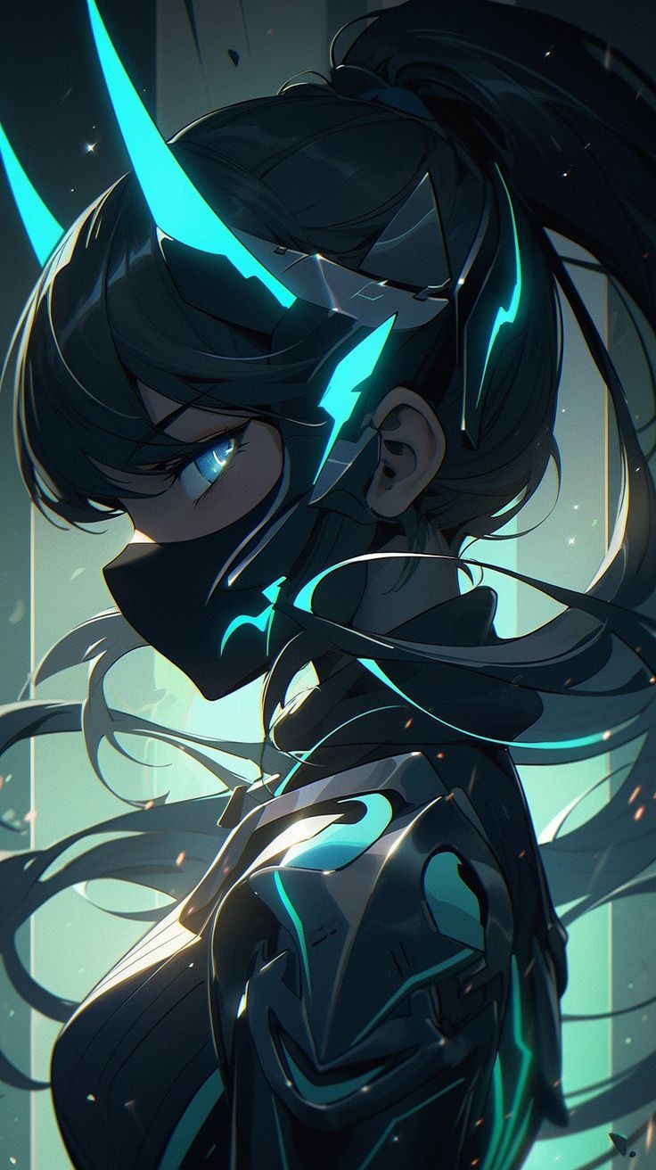 Anime nữ đeo khẩu trang đen 34