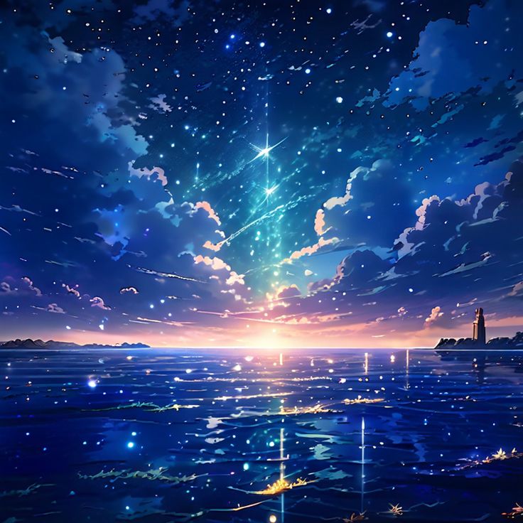 Bầu trời đêm anime 01