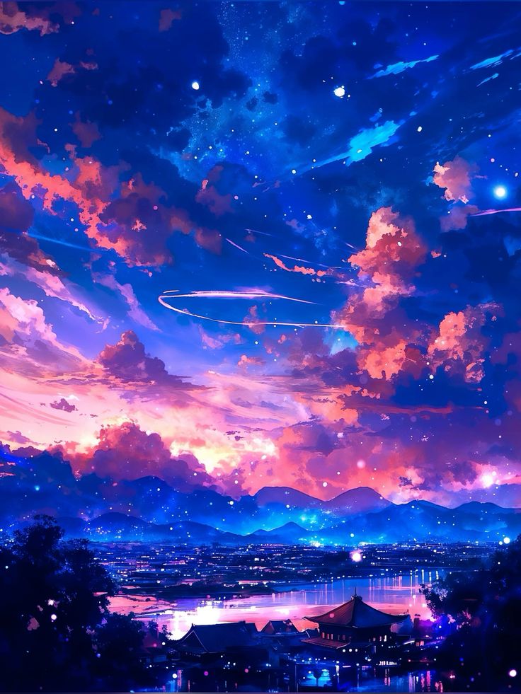 Bầu trời đêm anime 14